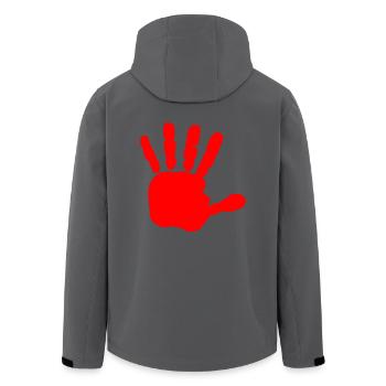 Rote hand - blut hand - BLUTIGE HAND - Recycelte Männer Softshell-Jacke von Stanley/Stella - Anthrazit - Hinten - AI Model Male 185 light (185cm)
