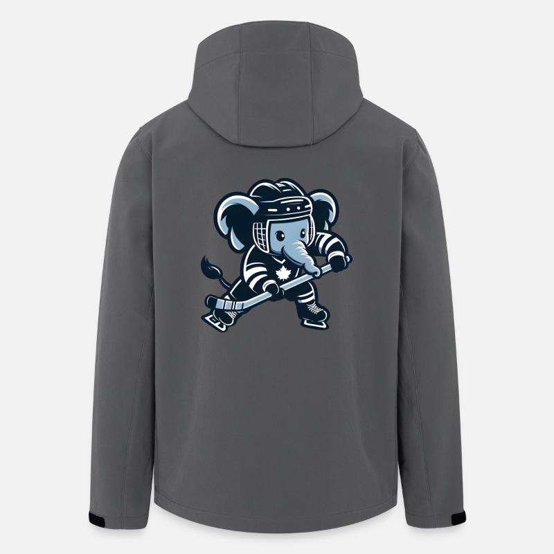 Elefant spielt Hockey Eishockey Kanada - Recycelte Männer Softshell-Jacke von Stanley/Stella - Anthrazit