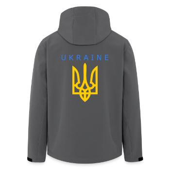 Ukraine - Recycelte Männer Softshell-Jacke von Stanley/Stella - Anthrazit - Hinten - AI Model Male 185 light (185cm)
