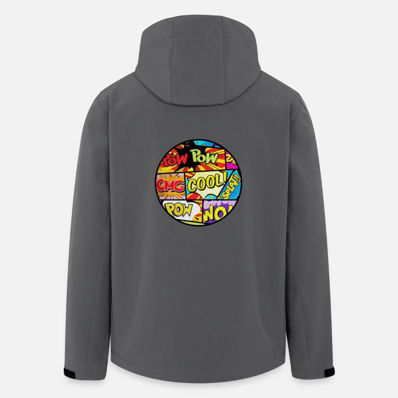 Comic style - Veste softshell homme en polyester recyclé Stanley/Stella - charbon