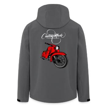 Simson Schwalbe DDR Moped - Recycelte Männer Softshell-Jacke von Stanley/Stella - Anthrazit - Hinten - AI Model Male 185 light (185cm)