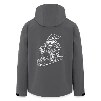 Cooler Zwerg auf fliegendem Joint mit Hund - Recycelte Männer Softshell-Jacke von Stanley/Stella - Anthrazit - Hinten - AI Model Male 185 light (185cm)