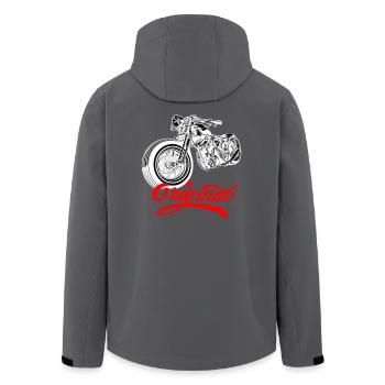 Chopper Bopper Motorad Vintage - Recycelte Männer Softshell-Jacke von Stanley/Stella - Anthrazit - Hinten - AI Model Male 185 light (185cm)