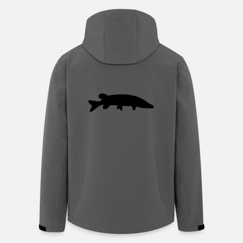 Pesce sagoma luccio - Giacca softshell uomo in poliestere riciclato di Stanley/Stella - antracite