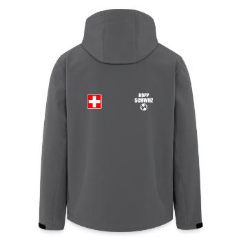 Schweiz - Recycelte Männer Softshell-Jacke von Stanley/Stella - Anthrazit - Hinten - AI Model Male 185 light (185cm)