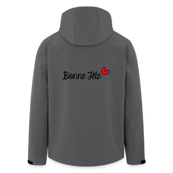 BONNE FÊTE. FÊTE DES MÈRES. FÊTE DES PÈRES. FÊTE - Veste softshell homme en polyester recyclé Stanley/Stella - charbon - Dos - AI Model Male 185 light (185cm)