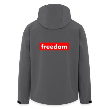 freiheit - Recycelte Männer Softshell-Jacke von Stanley/Stella - Anthrazit - Hinten - AI Model Male 185 light (185cm)