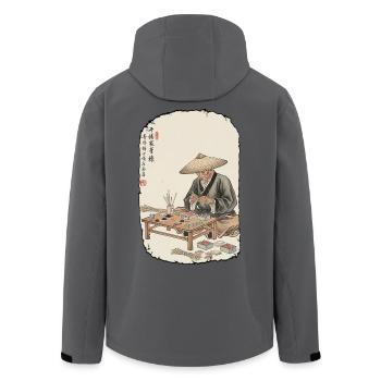 Feux d’artifice Pyro réveillon du Nouvel An - Veste softshell homme en polyester recyclé Stanley/Stella - charbon - Dos - AI Model Male 185 light (185cm)