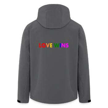 Love wins - Recycelte Männer Softshell-Jacke von Stanley/Stella - Anthrazit - Hinten - AI Model Male 185 light (185cm)