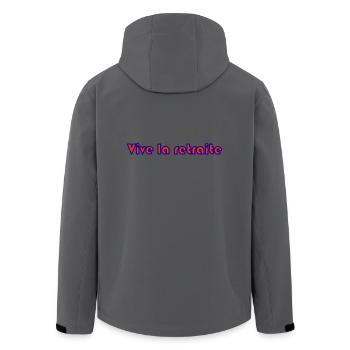 RETRAITE. RETRAITE. RETRAITEE. SENIOR. MAMIE. PAPY - Veste softshell homme en polyester recyclé Stanley/Stella - charbon - Dos - AI Model Male 185 light (185cm)