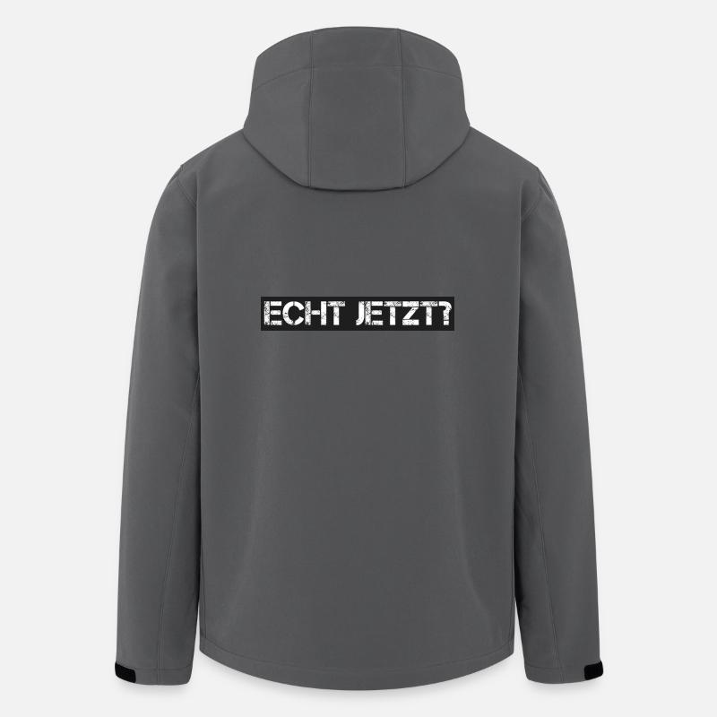Spruch: echt jetzt - Recycelte Männer Softshell-Jacke von Stanley/Stella - Anthrazit