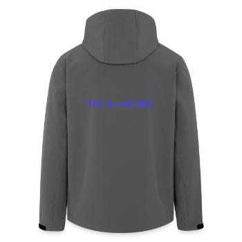 RETIREMENT. HAPPY RETIREMENT. HAPPY RETREAT - Men’s Recycled Softshell Jacket by Stanley/Stella - anthracite - Back - AI Model Male 185 light (185cm)