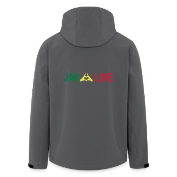 Reggae Farbe - Recycelte Männer Softshell-Jacke von Stanley/Stella - Anthrazit - Hinten - AI Model Male 185 light (185cm)