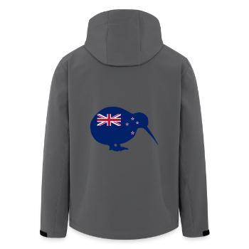Neuseeland-Flagge in Kiwi-Form - Recycelte Männer Softshell-Jacke von Stanley/Stella - Anthrazit - Hinten - AI Model Male 185 light (185cm)