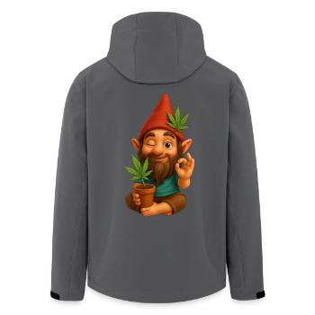 Cooler Zwerg mit Cannabis - Recycelte Männer Softshell-Jacke von Stanley/Stella - Anthrazit - Hinten - AI Model Male 185 light (185cm)