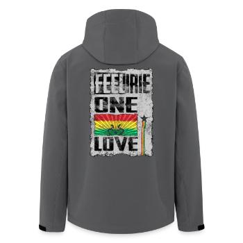 feel irie reggae one love - Recycelte Männer Softshell-Jacke von Stanley/Stella - Anthrazit - Hinten - AI Model Male 185 light (185cm)