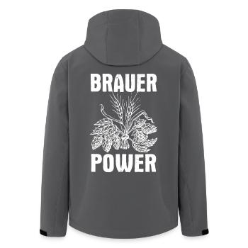 Brauer Power - Recycelte Männer Softshell-Jacke von Stanley/Stella - Anthrazit - Hinten - AI Model Male 185 light (185cm)
