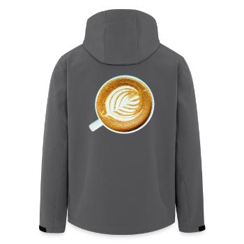 coffee kaffee cappuccino espresso2 - Recycelte Männer Softshell-Jacke von Stanley/Stella - Anthrazit - Hinten - AI Model Male 185 light (185cm)