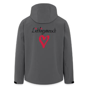 Lieblingsmensch Herz gross - Recycelte Männer Softshell-Jacke von Stanley/Stella - Anthrazit - Hinten - AI Model Male 185 light (185cm)