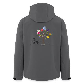 fleißiger Gärtner - Recycelte Männer Softshell-Jacke von Stanley/Stella - Anthrazit - Hinten - AI Model Male 185 light (185cm)