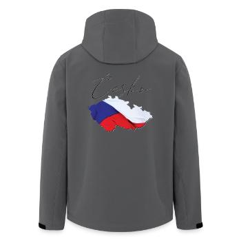 Tschechien Flagge in der Tschechien Landkarte CZ - Recycelte Männer Softshell-Jacke von Stanley/Stella - Anthrazit - Hinten - AI Model Male 185 light (185cm)