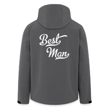Trauzeuge - Recycelte Männer Softshell-Jacke von Stanley/Stella - Anthrazit - Hinten - AI Model Male 185 light (185cm)