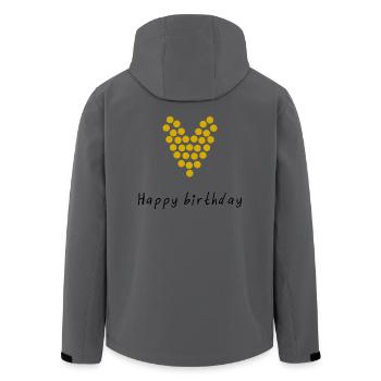 ALLES GUTE ZUM GEBURTSTAG!. ALLES GUTE ZUM GEBURTSTAG!. JAHRESTAG. - Recycelte Männer Softshell-Jacke von Stanley/Stella - Anthrazit - Hinten - AI Model Male 185 light (185cm)