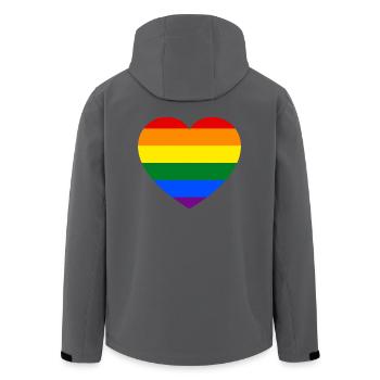 Gay Pride Heart Flag - Recycelte Männer Softshell-Jacke von Stanley/Stella - Anthrazit - Hinten - AI Model Male 185 light (185cm)