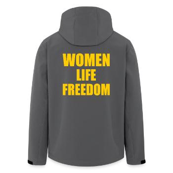 Women life freedom - Recycelte Männer Softshell-Jacke von Stanley/Stella - Anthrazit - Hinten - AI Model Male 185 light (185cm)