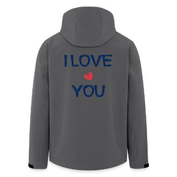 LIEBE. PAAR. ICH HABE GERADE GEHEIRATET. Junggesellinnenabschied. HEILIGER VALENTINSTAG. - Recycelte Männer Softshell-Jacke von Stanley/Stella - Anthrazit - Hinten - AI Model Male 185 light (185cm)