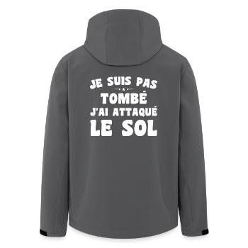Ich bin nicht gefallen, ich habe den Boden angegriffen - Recycelte Männer Softshell-Jacke von Stanley/Stella - Anthrazit - Hinten - AI Model Male 185 light (185cm)