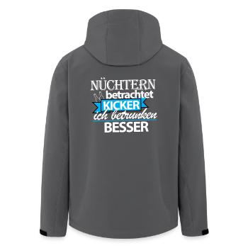 nüchtern kickern? - Recycelte Männer Softshell-Jacke von Stanley/Stella - Anthrazit - Hinten - AI Model Male 185 light (185cm)