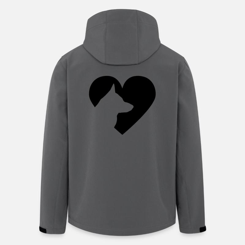 Herz mit Schäferhund Vector - Recycelte Männer Softshell-Jacke von Stanley/Stella - Anthrazit
