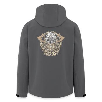 Wikinger Kopf Schädel Bart Walhalla Odin Geschenk - Recycelte Männer Softshell-Jacke von Stanley/Stella - Anthrazit - Hinten - AI Model Male 185 light (185cm)