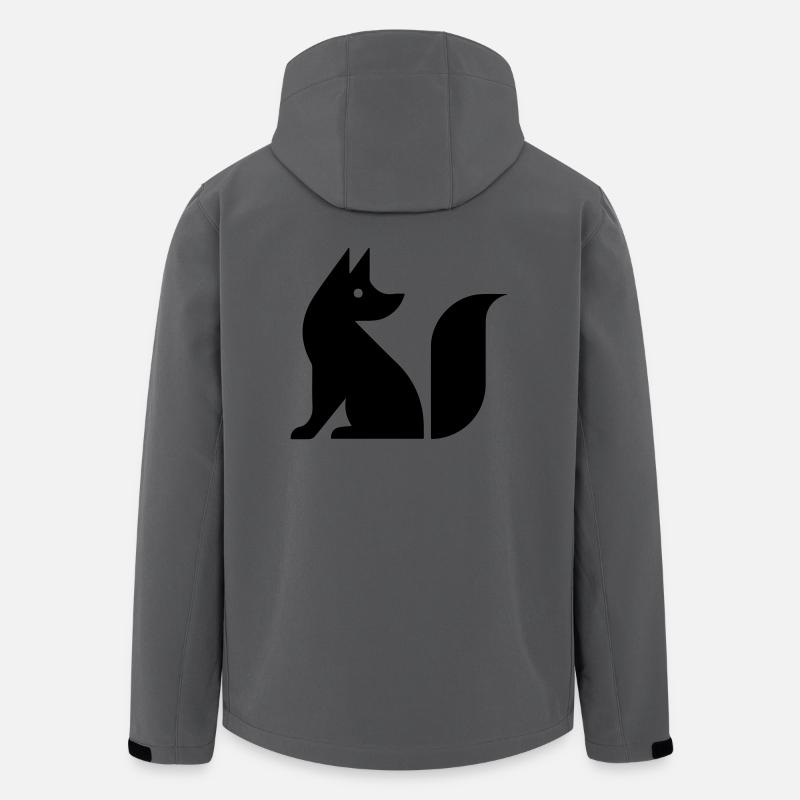 Illustration de renard mignon - Veste softshell homme en polyester recyclé Stanley/Stella - charbon