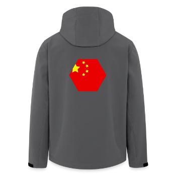 China-Flagge - Recycelte Männer Softshell-Jacke von Stanley/Stella - Anthrazit - Hinten - AI Model Male 185 light (185cm)