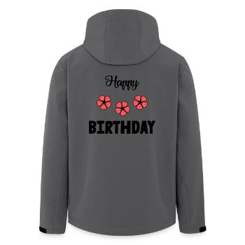 ALLES GUTE ZUM GEBURTSTAG!. ALLES GUTE ZUM GEBURTSTAG!. JAHRESTAG. - Recycelte Männer Softshell-Jacke von Stanley/Stella - Anthrazit - Hinten - AI Model Male 185 light (185cm)