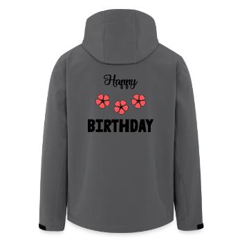 JAHRESTAG. ALLES GUTE ZUM GEBURTSTAG!. ALLES GUTE ZUM GEBURTSTAG!. - Recycelte Männer Softshell-Jacke von Stanley/Stella - Anthrazit - Hinten - AI Model Male 185 light (185cm)