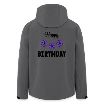 JAHRESTAG. ALLES GUTE ZUM GEBURTSTAG!. ALLES GUTE ZUM GEBURTSTAG!. - Recycelte Männer Softshell-Jacke von Stanley/Stella - Anthrazit - Hinten - AI Model Male 185 light (185cm)