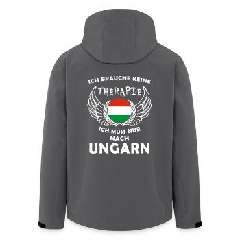 Therapie Ungarn - Recycelte Männer Softshell-Jacke von Stanley/Stella - Anthrazit - Hinten - AI Model Male 185 light (185cm)