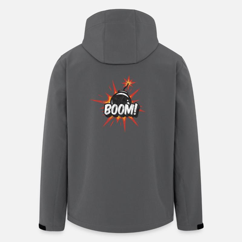Boom! Bomb explosion kids cartoon - Men’s Recycled Softshell Jacket by Stanley/Stella - anthracite