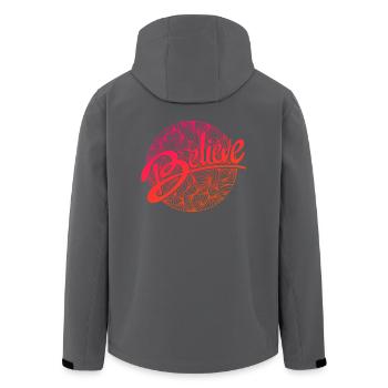 believe - Recycelte Männer Softshell-Jacke von Stanley/Stella - Anthrazit - Hinten - AI Model Male 185 light (185cm)