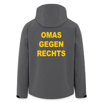 omas gegen rechts - Recycelte Männer Softshell-Jacke von Stanley/Stella - Anthrazit - Hinten - AI Model Male 185 light (185cm)