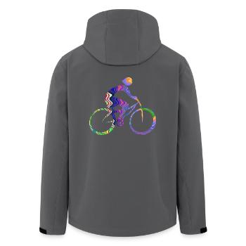 Radfahrer - Recycelte Männer Softshell-Jacke von Stanley/Stella - Anthrazit - Hinten - AI Model Male 185 light (185cm)