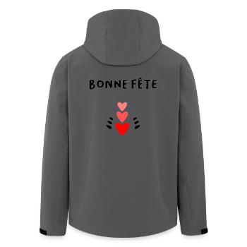 BONNE FÊTE PAPA. PAPA. FÊTE DES PÈRES. PÈRE - Veste softshell homme en polyester recyclé Stanley/Stella - charbon - Dos - AI Model Male 185 light (185cm)