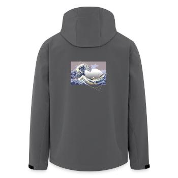 Hokusai Meets Fibonacci - Recycelte Männer Softshell-Jacke von Stanley/Stella - Anthrazit - Hinten - AI Model Male 185 light (185cm)