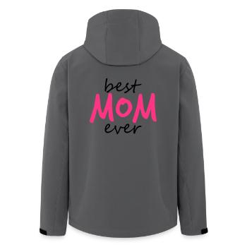 text best mom ever sticker autocollant button amour - Veste softshell homme en polyester recyclé Stanley/Stella - charbon - Dos - AI Model Male 185 light (185cm)