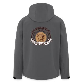 Idée de cadeau de végétarien végétarien - Veste softshell homme en polyester recyclé Stanley/Stella - charbon - Dos - AI Model Male 185 light (185cm)