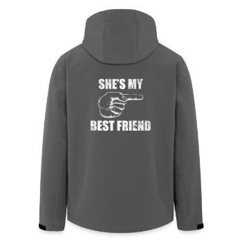 She Is My Best Friend Shirt Geschenk Partnerlook - Recycelte Männer Softshell-Jacke von Stanley/Stella - Anthrazit - Hinten - AI Model Male 185 light (185cm)
