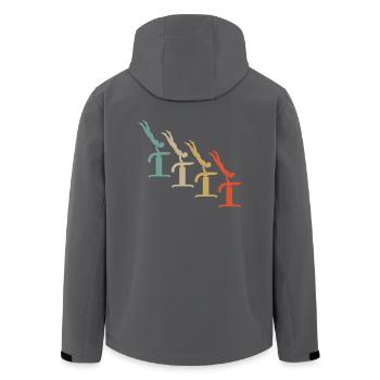 Retro Vintage Style Gymnastik Turnen Akrobatik - Recycelte Männer Softshell-Jacke von Stanley/Stella - Anthrazit - Hinten - AI Model Male 185 light (185cm)